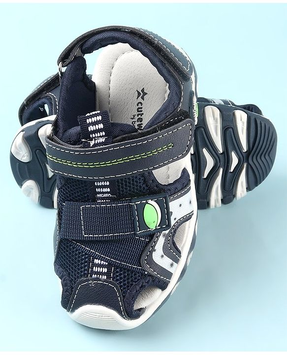 Cute Walk by Babyhug Slip On Sandals with Velcro Closure - Blue