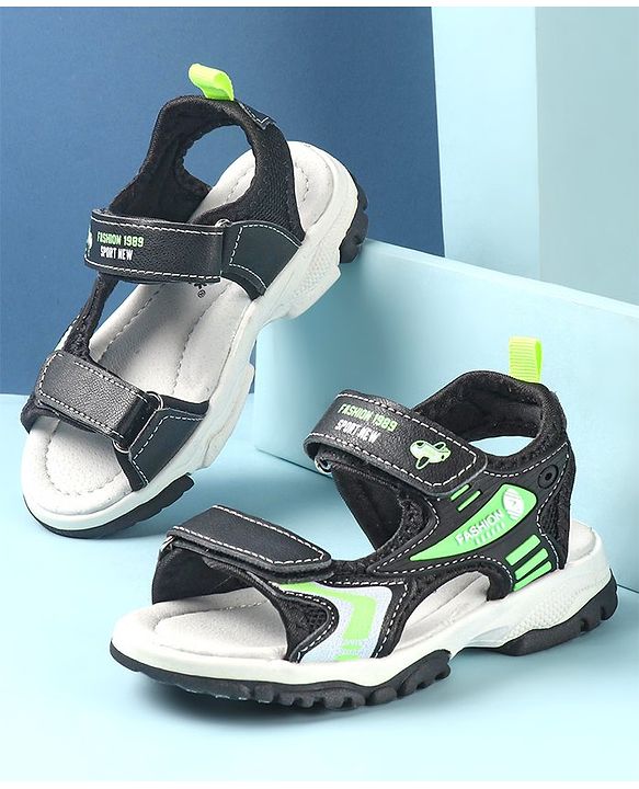 Cute Walk by Babyhug Slip On Sandals with Velcro Closure - Black