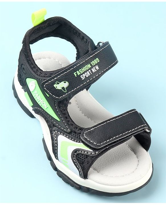 Cute Walk by Babyhug Slip On Sandals with Velcro Closure - Black