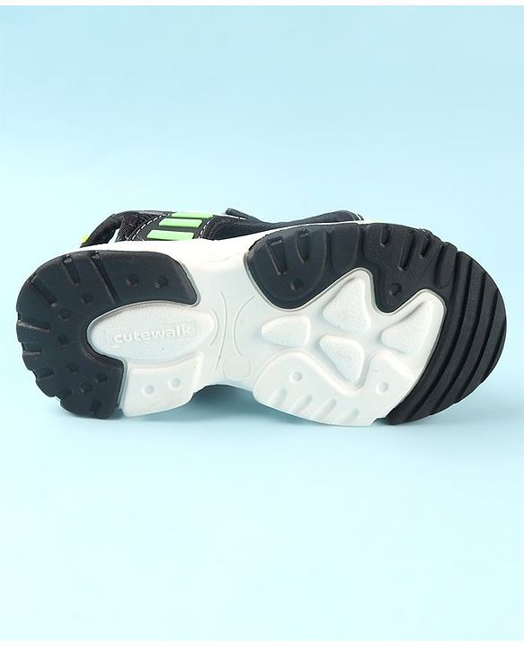 Cute Walk by Babyhug Slip On Sandals with Velcro Closure - Black