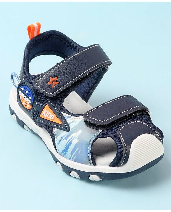 Cute Walk by Babyhug Double Velcro Closure Camo Printed Sandals - Blue