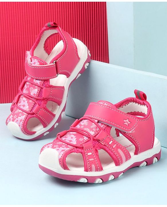Cute Walk by Babyhug Sandal with Velcro Closure  - Fuchsia