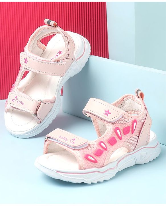 Cute Walk by Babyhug Slip On Sandals with Velcro Closure - Pink