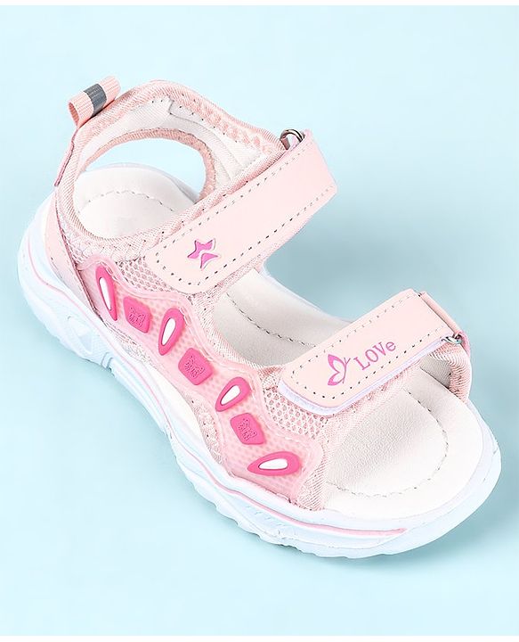Cute Walk by Babyhug Slip On Sandals with Velcro Closure - Pink