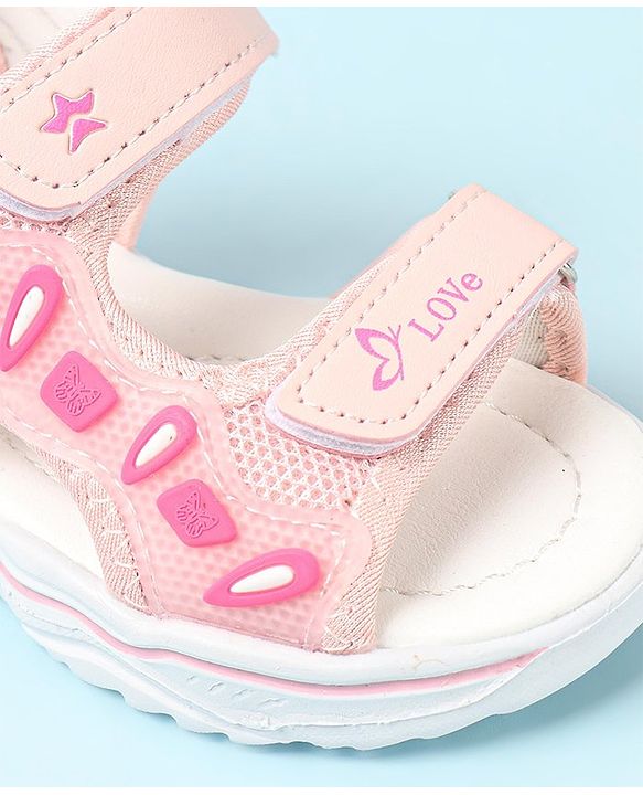 Cute Walk by Babyhug Slip On Sandals with Velcro Closure - Pink