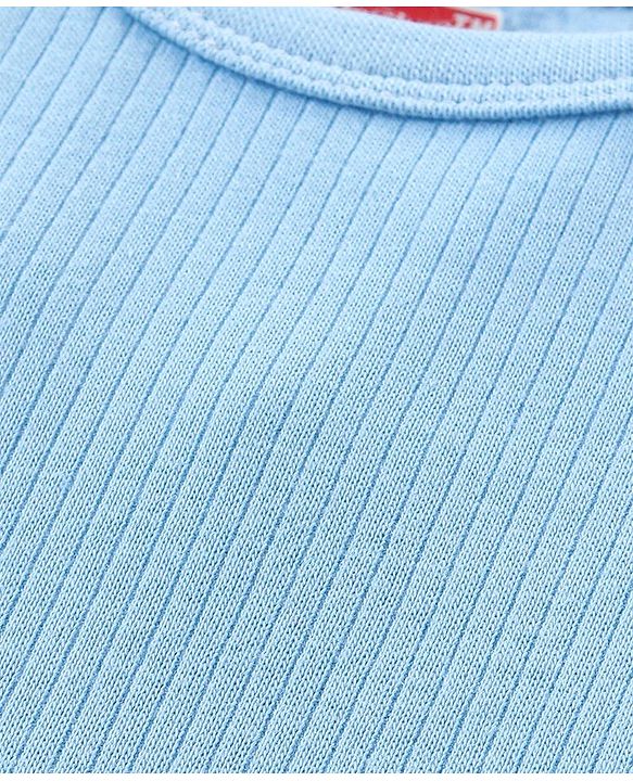 Babyhug Full Sleeves Pull Over Solid Color Thermal Vest - Blue