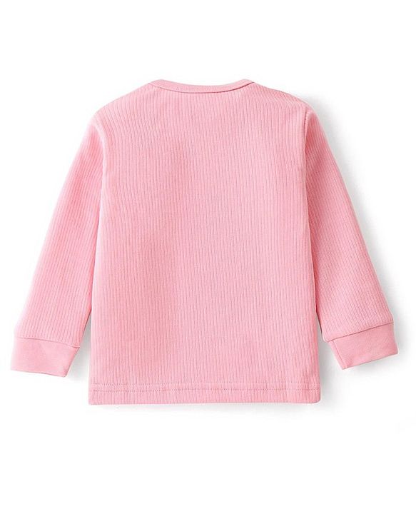 Babyhug Pull Over Full Sleeve Solid Color Thermal Vest - Pink