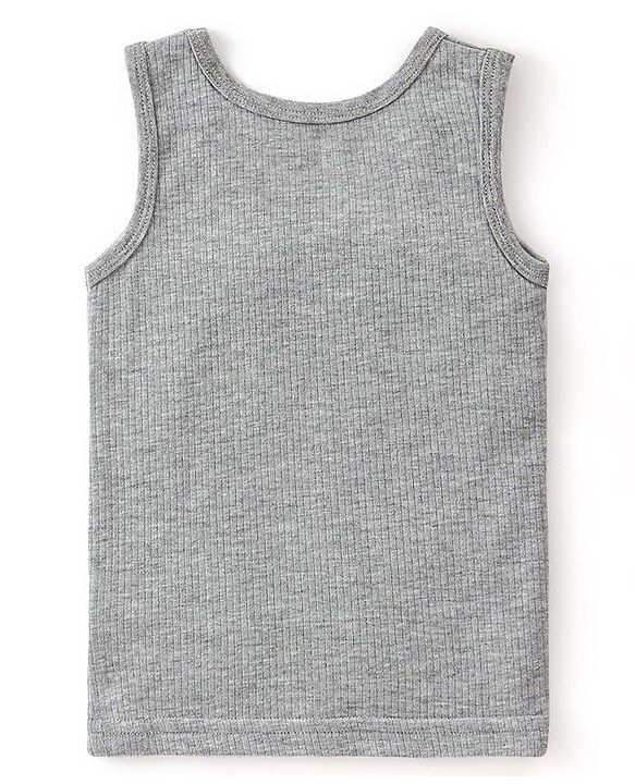 Babyhug Full Sleeves Solid Thermal Vests & Pant Set -Light Grey