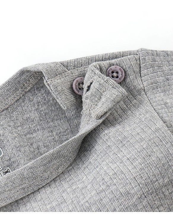 Babyhug Full Sleeves Solid Thermal Vests & Pant Set -Light Grey