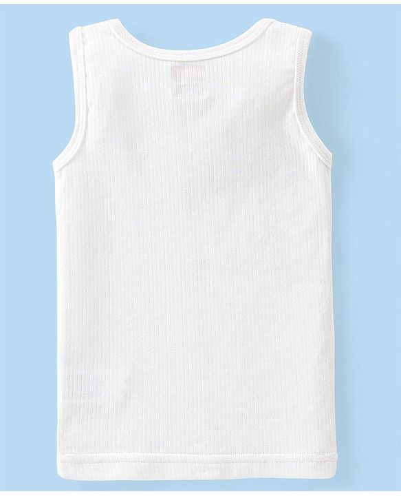 Babyhug Full Sleeves Solid Thermal Vests & Pant Set - Offwhite