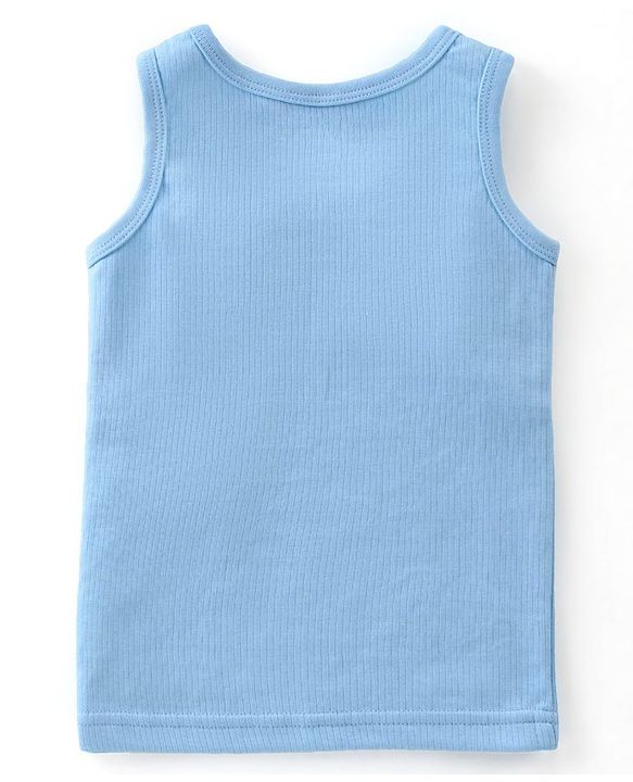 Babyhug Full Sleeves Solid Thermal Vests & Pant Set -Blue
