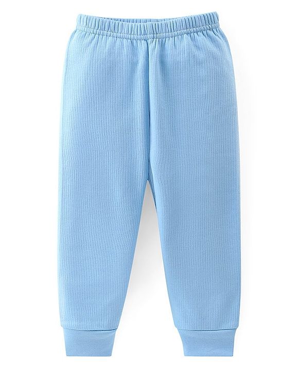 Babyhug Full Sleeves Solid Thermal Vests & Pant Set -Blue