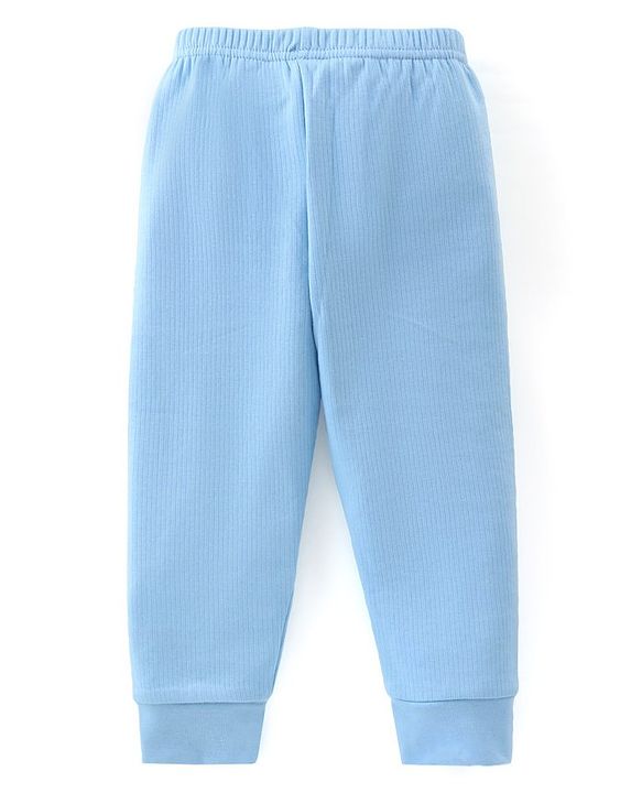 Babyhug Full Sleeves Solid Thermal Vests & Pant Set -Blue