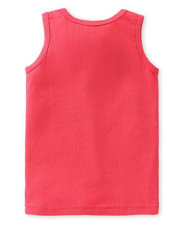 Babyhug Full Sleeves Solid Thermal Vests & Pant Set -Coral