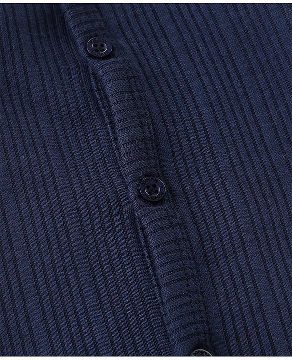 Babyhug Front Open Full Sleeves Thermal Vest Solid Colour Pack of 2- Navy & Light Blue