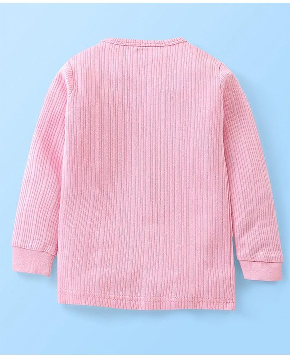Babyhug Front Open Full Sleeves Thermal Vest Solid Colour Pack of 2- Pink & Coral