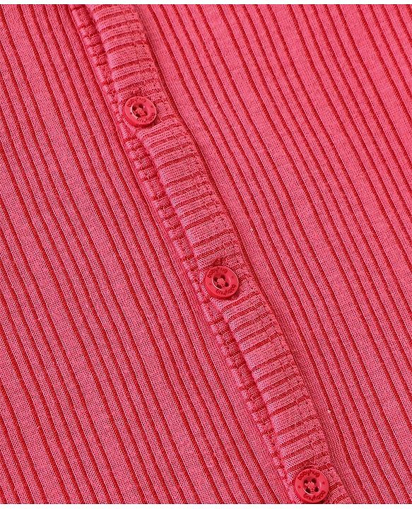 Babyhug Front Open Full Sleeves Thermal Vest Solid Colour Pack of 2- Pink & Coral