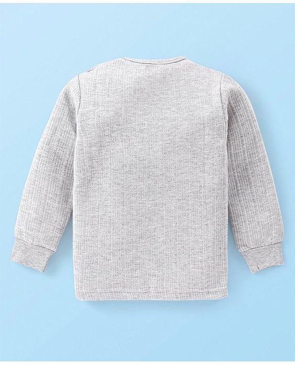 Babyhug Full Sleeves Pullover Thermal Vests with Solid Colours Pack of 2 - Grey