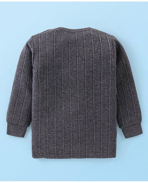 Babyhug Full Sleeves Pullover Thermal Vests with Solid Colours Pack of 2 - Grey