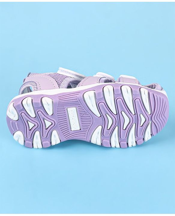 Cute Walk by Babyhug Sandals Velcro Closure with Heart Print - Purple