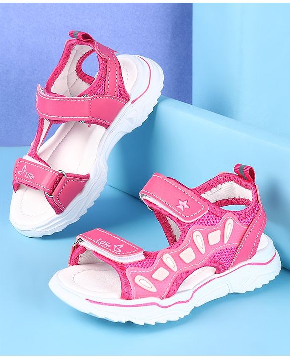 Cute Walk by Babyhug Slip On Sandals with Velcro Closure - Fuchsia
