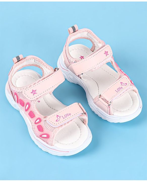 Cute Walk by Babyhug Slip On Sandals with Velcro Closure - Water Red