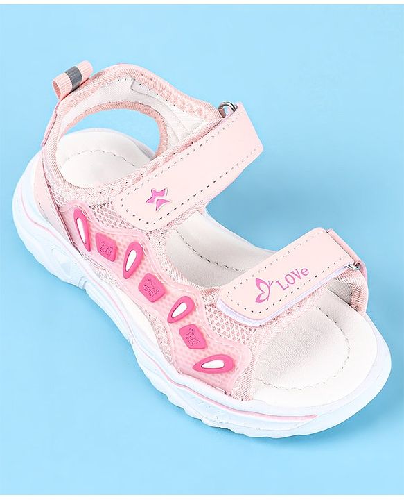 Cute Walk by Babyhug Slip On Sandals with Velcro Closure - Water Red