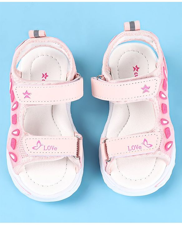 Cute Walk by Babyhug Slip On Sandals with Velcro Closure - Water Red