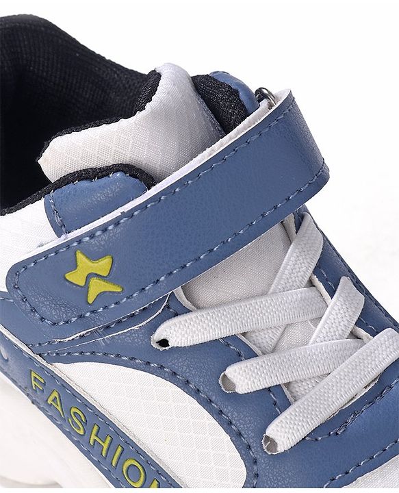 Cute Walk by Babyhug Velcro Closure Sneakers - White & Blue