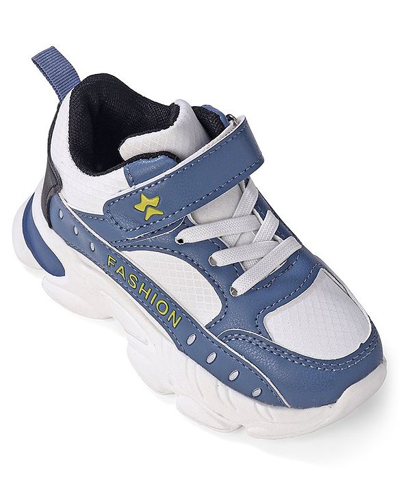 Cute Walk by Babyhug Velcro Closure Sneakers - White & Blue