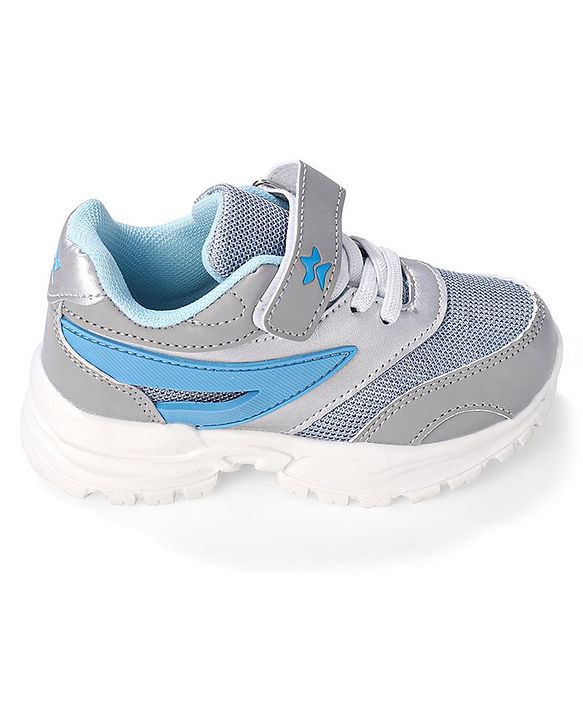 Cute Walk by Babyhug Sneakers With Velcro Closure Solid - Blue & Grey