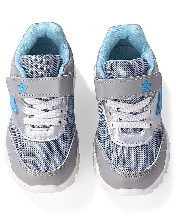 Cute Walk by Babyhug Sneakers With Velcro Closure Solid - Blue & Grey