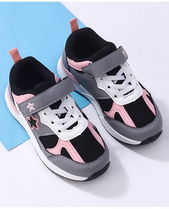 Cute Walk by Babyhug Sneaker with Velcro Closure  - White & Pink
