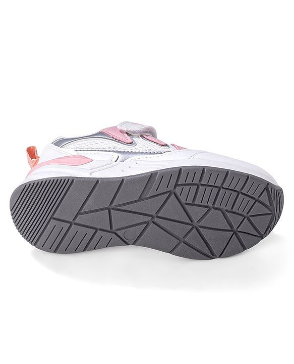Cute Walk by Babyhug Velcro Closure Sneakers - White & Pink