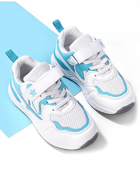 Cute Walk by Babyhug Velcro Closure Sneakers - White & Blue