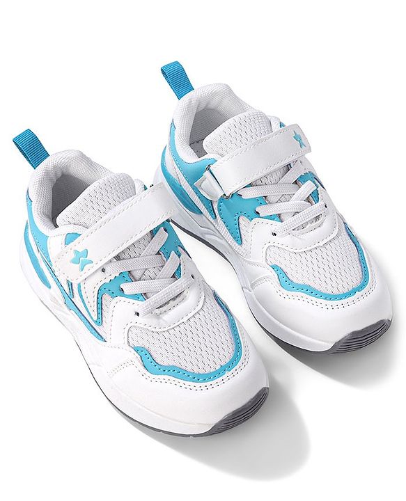 Cute Walk by Babyhug Velcro Closure Sneakers - White & Blue