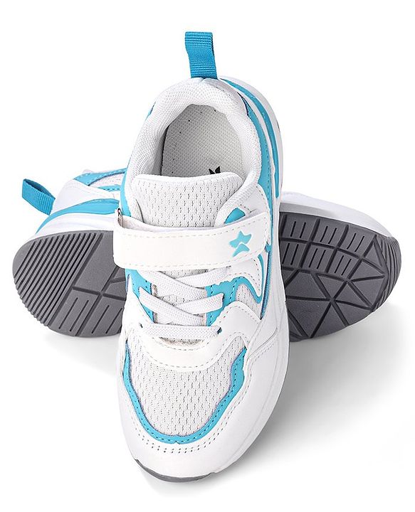 Cute Walk by Babyhug Velcro Closure Sneakers - White & Blue