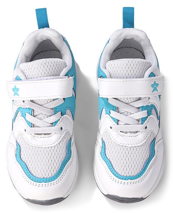 Cute Walk by Babyhug Velcro Closure Sneakers - White & Blue
