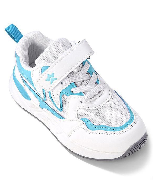 Cute Walk by Babyhug Velcro Closure Sneakers - White & Blue