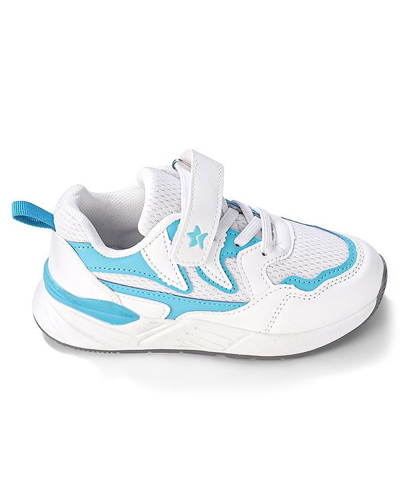 Cute Walk by Babyhug Velcro Closure Sneakers - White & Blue