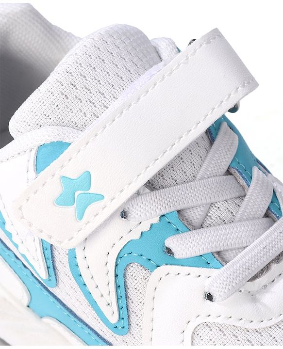 Cute Walk by Babyhug Velcro Closure Sneakers - White & Blue