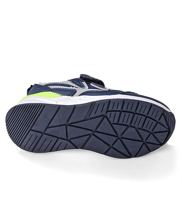 Cute Walk by Babyhug Velcro Closure Sneakers - Blue & Grey