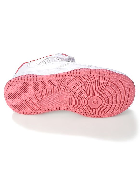 Cute Walk by Babyhug Velcro Closure Sneakers - White & Pink
