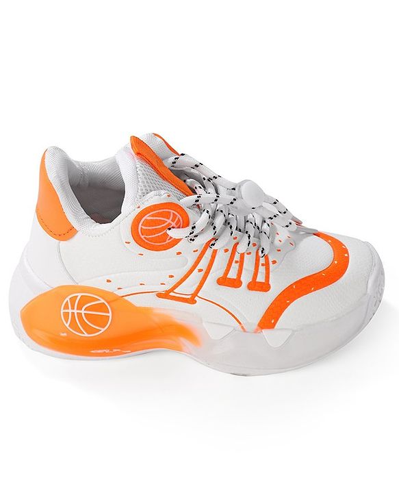 Cute Walk by Babyhug Sneaker with Lace Up Closure - White