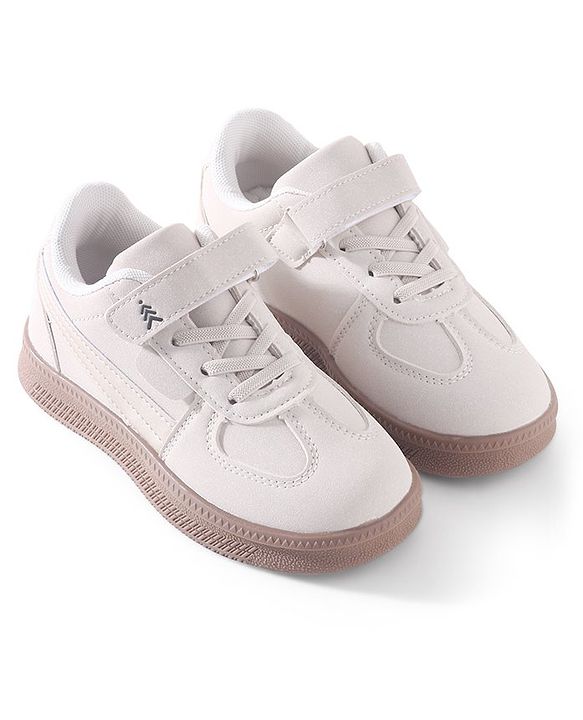 Pine Kids Sneaker with Velcro Closure - Beige