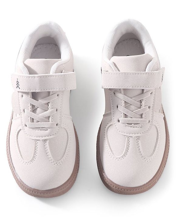 Pine Kids Sneaker with Velcro Closure - Beige