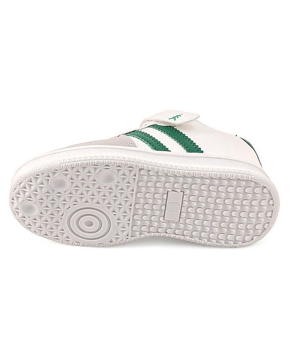 Pine Kids Sneaker with Velcro Closure With Striped Design - White & Green