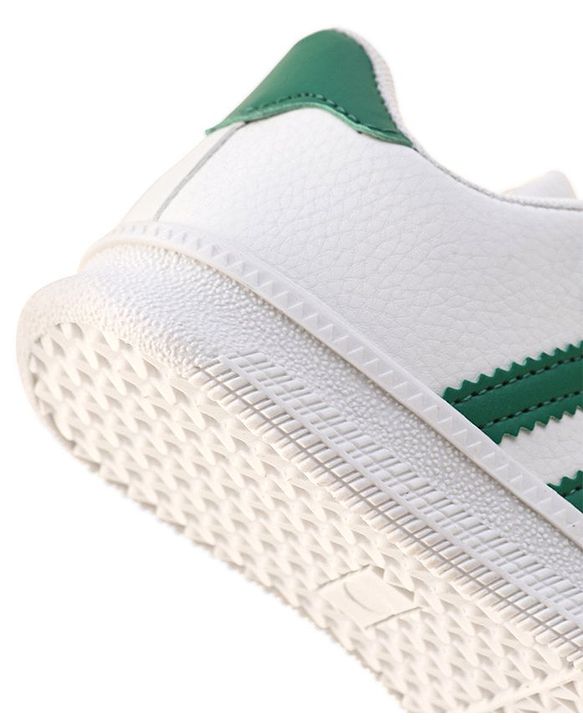 Pine Kids Sneaker with Velcro Closure With Striped Design - White & Green