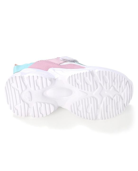 Cute Walk by Babyhug Velcro Closure Sneakers - White & Pink