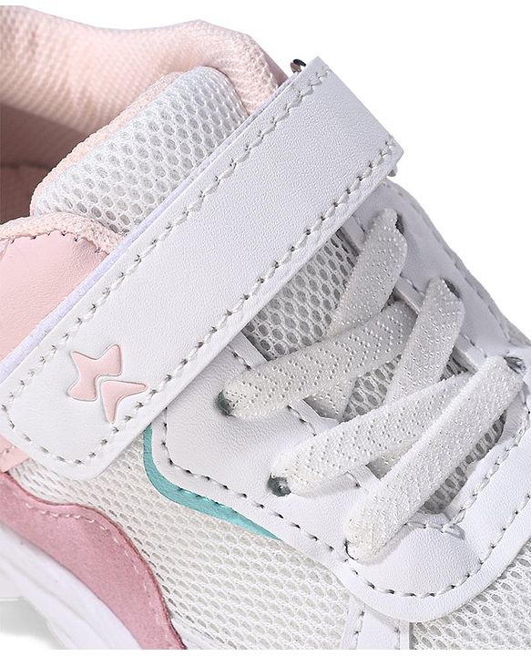 Cute Walk by Babyhug Velcro Closure Sneakers - White & Pink